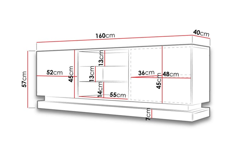 Qiu Tv-bänk 160 cm - Vit Högglans - Möbler - Vardagsrum - Tv-möbler & mediamöbler - Tv-bänkar