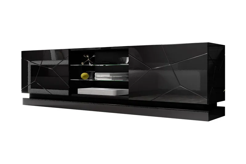 Qiu Tv-bänk 200 cm, Svart