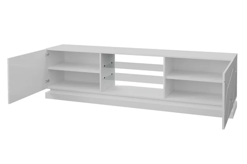 Qiu Tv-bänk 200 cm - Vit / Högglans / Glas - Möbler - Vardagsrum - Tv-möbler & mediamöbler - Tv-bänkar