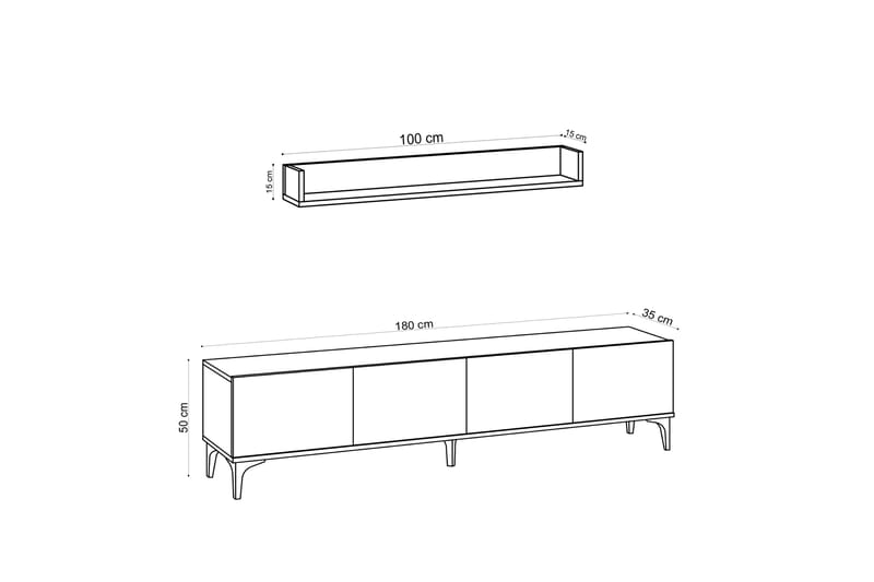 QOUIS Tv-bänk 180 cm Natur - Möbler - Vardagsrum - Tv-möbler & mediamöbler - Tv-bänkar