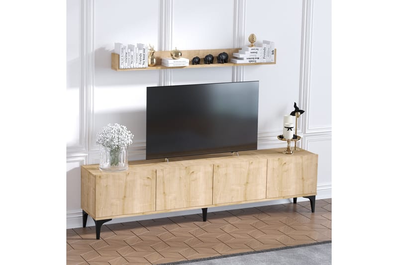 QOUIS Tv-bänk 180 cm Natur - Möbler - Vardagsrum - Tv-möbler & mediamöbler - Tv-bänkar