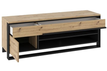 Quant Golvstående Tv Bänk 155 cm med Förvaring i Ljust Trä - Beige - Möbler - Vardagsrum - Tv-möbler & mediamöbler - Tv-bänkar