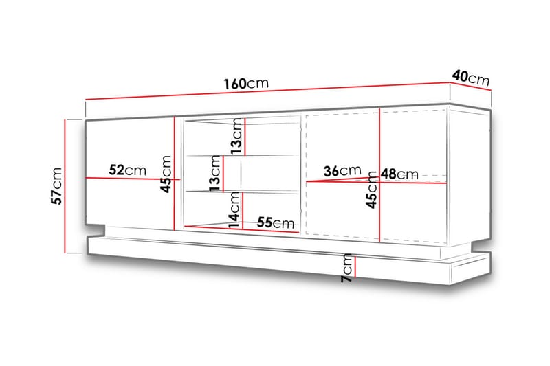 QUINSON Tv-bänk 160 cm Svart - Möbler - Vardagsrum - Tv-möbler & mediamöbler - Tv-bänkar