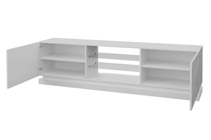QUINSON Tv-bänk 200 cm Vit Högglans - Möbler - Vardagsrum - Tv-möbler & mediamöbler - Tv-bänkar
