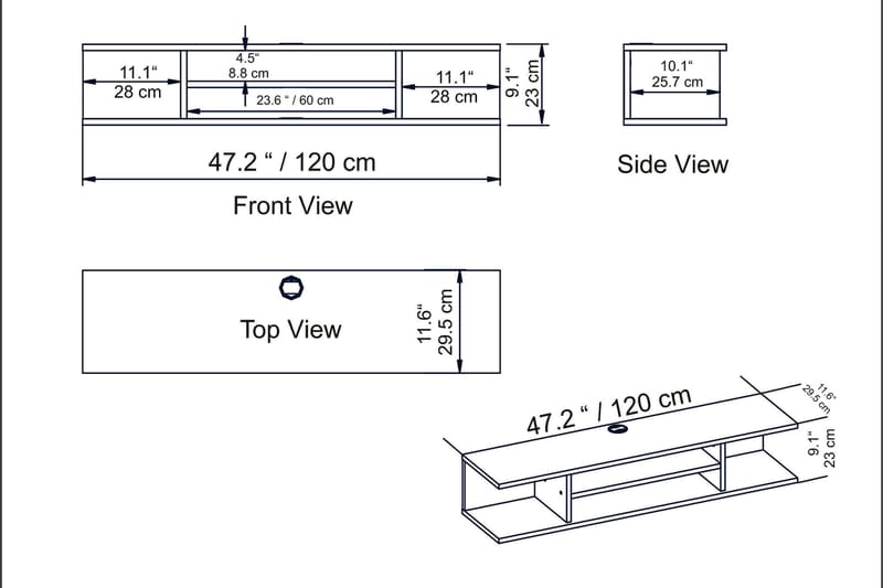 RAMSBYN TV-bänk 135 cm Vit - Möbler - Vardagsrum - Tv-möbler & mediamöbler - Tv-bänkar