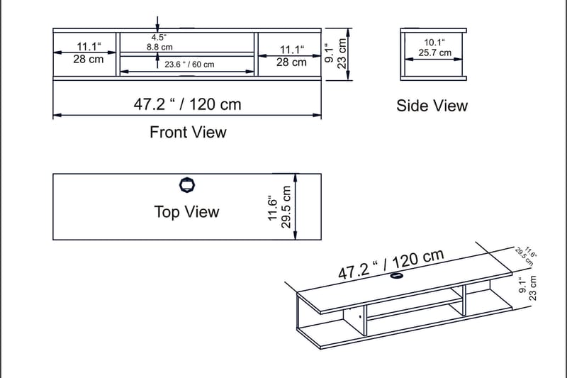 RAMSBYN TV-bänk 135 cm Vit - Tv-bänkar