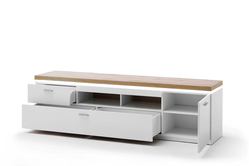 REDUS TV-Bänk 195 cm VitxEk - Möbler - Vardagsrum - Tv-möbler & mediamöbler - Tv-bänkar