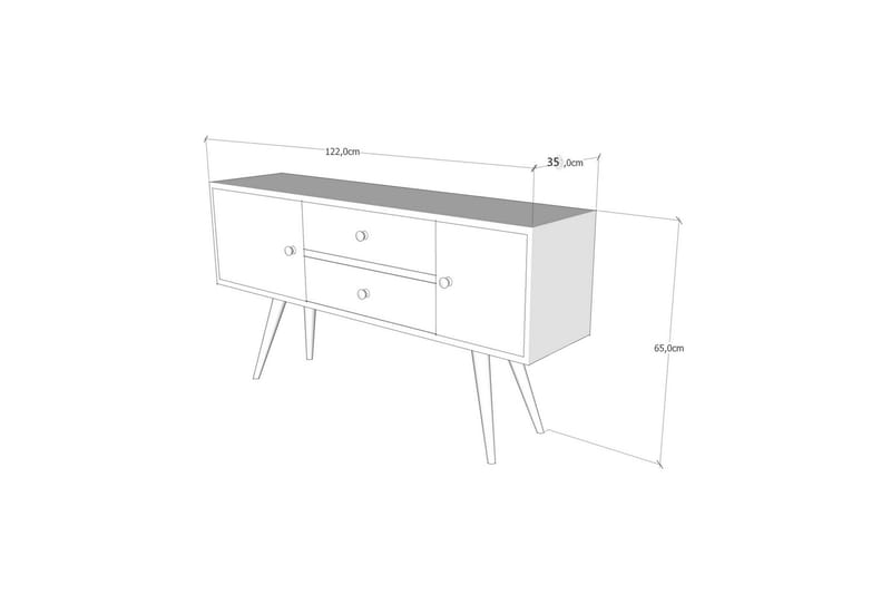 RICQUITA TV-Bänk 122 cm Vit/Valnöt - Möbler - Vardagsrum - Tv-möbler & mediamöbler - Tv-bänkar