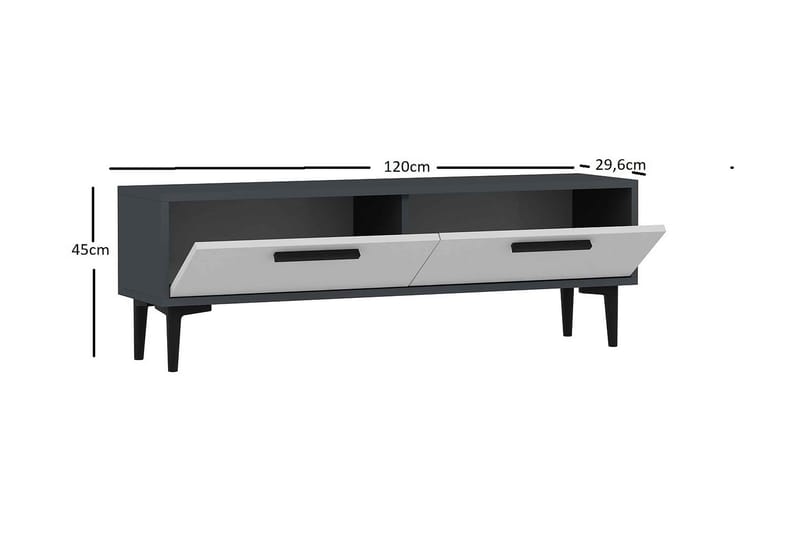 RIETVELSI Tv-bänk 120 cm Antracit/Vit - Möbler - Vardagsrum - Tv-möbler & mediamöbler - Tv-bänkar