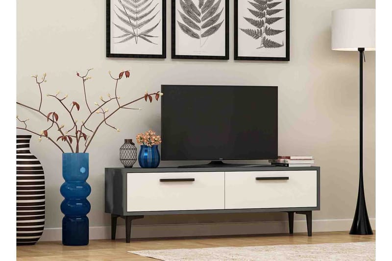 RIETVELSI Tv-bänk 120 cm Antracit/Vit - Möbler - Vardagsrum - Tv-möbler & mediamöbler - Tv-bänkar