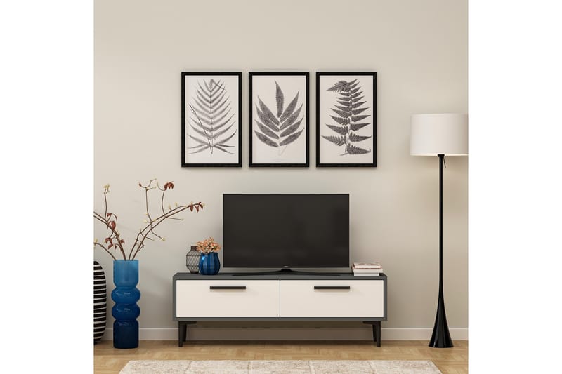 RIETVELSI Tv-bänk 120 cm Antracit/Vit - Möbler - Vardagsrum - Tv-möbler & mediamöbler - Tv-bänkar