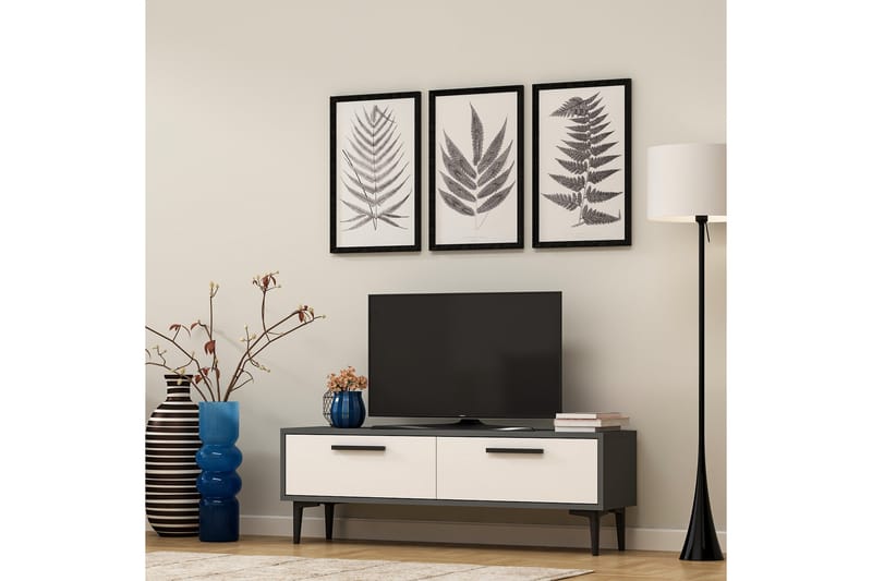 RIETVELSI Tv-bänk 120 cm Antracit/Vit - Möbler - Vardagsrum - Tv-möbler & mediamöbler - Tv-bänkar