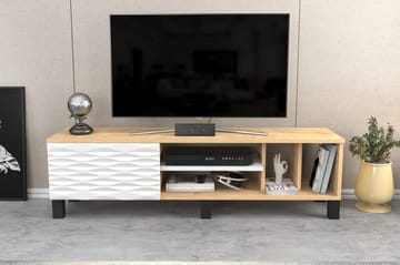Rinorea Golvstående TV-bänk 140 cm med Förvaring i Ek - Ljusbrun - Möbler - Vardagsrum - Tv-möbler & mediamöbler - Tv-bänkar
