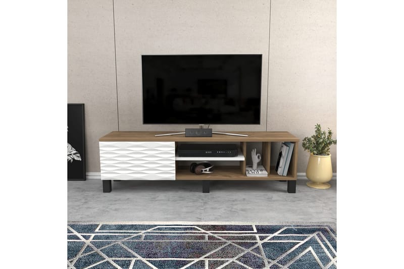 Rinorea Golvstående TV-bänk 140 cm med Förvaring i Mörkt Trä - Brun - Möbler - Vardagsrum - Tv-möbler & mediamöbler - Tv-bänkar