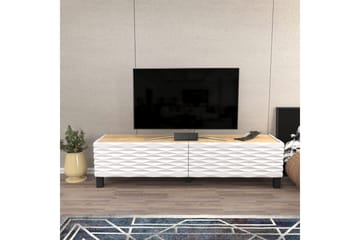 Rinorea Golvstående TV-bänk 149,2x38 cm med Förvaring i Ek - Vit - Möbler - Vardagsrum - Tv-möbler & mediamöbler - Tv-bänkar