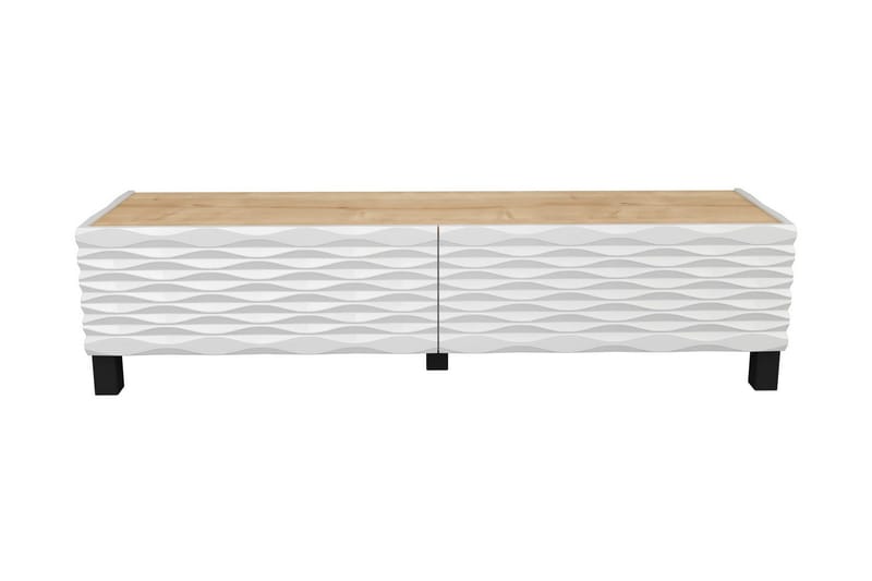 Rinorea Golvstående TV-bänk 149,2x38 cm med Förvaring i Ek - Vit - Möbler - Vardagsrum - Tv-möbler & mediamöbler - Tv-bänkar