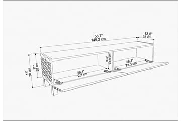 Rinorea Golvstående TV-bänk 149,2x38 cm med Förvaring i Ek - Vit - Möbler - Vardagsrum - Tv-möbler & mediamöbler - Tv-bänkar
