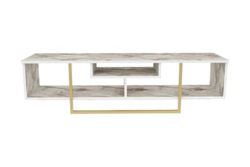 Rinorea Golvstående TV Bänk 150 cm i Trä med Metallunderrede och Förvaring - Vit - Möbler - Vardagsrum - Tv-möbler & mediamöbler - Tv-bänkar