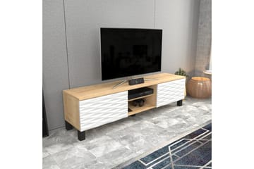 Rinorea Golvstående TV-bänk 150 cm med Förvaring i Ek - Vit - Möbler - Vardagsrum - Tv-möbler & mediamöbler - Tv-bänkar