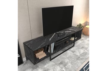 Rinorea Golvstående Tv Bänk 150 cm med Förvaring i Målat Trä - Svart - Möbler - Vardagsrum - Tv-möbler & mediamöbler - Tv-bänkar