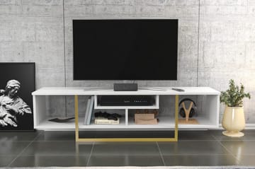 Rinorea Golvstående Tv Bänk 150 cm med Förvaring i Målat Trä - Vit - Möbler - Vardagsrum - Tv-möbler & mediamöbler - Tv-bänkar