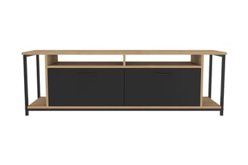 Rinorea Golvstående TV-bänk 160 cm med Förvaring i Mörkt Trä - Svart - Möbler - Vardagsrum - Tv-möbler & mediamöbler - Tv-bänkar