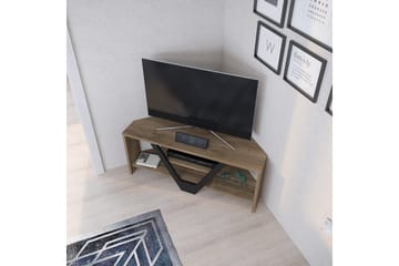 Rinorea Golvstående Tv Bänk 90 cm med Förvaring i Mörkt Trä - Brun - Möbler - Vardagsrum - Tv-möbler & mediamöbler - Tv-bänkar