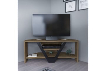 Rinorea Golvstående Tv Bänk 90 cm med Förvaring i Mörkt Trä - Ljusbrun - Möbler - Vardagsrum - Tv-möbler & mediamöbler - Tv-bänkar