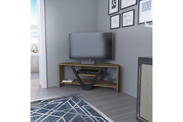 Rinorea Golvstående Tv Bänk 90 cm med Förvaring i Mörkt Trä - Ljusbrun - Möbler - Vardagsrum - Tv-möbler & mediamöbler - Tv-bänkar