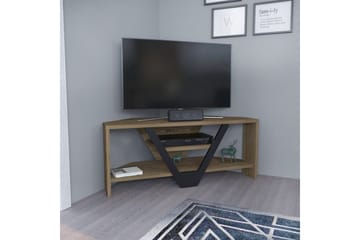 Rinorea Golvstående Tv Bänk 90 cm med Förvaring i Mörkt Trä - Ljusbrun - Möbler - Vardagsrum - Tv-möbler & mediamöbler - Tv-bänkar