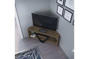 Rinorea Golvstående Tv Bänk 90 cm med Förvaring i Mörkt Trä - Ljusbrun - Möbler - Vardagsrum - Tv-möbler & mediamöbler - Tv-bänkar