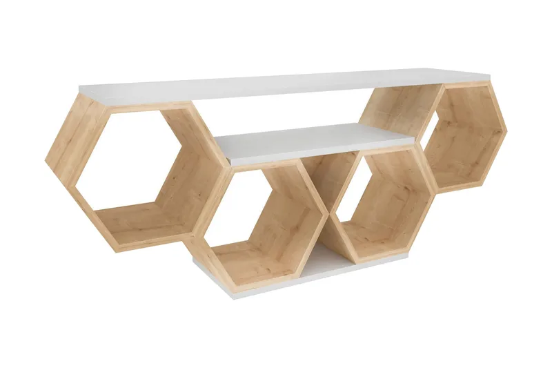 Rinorea Tv-bänk 140x55,5 cm, Vit