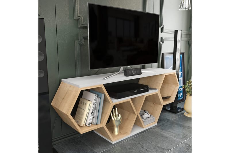 Rinorea Tv-bänk 140x55,5 cm - Vit - Möbler - Vardagsrum - Tv-möbler & mediamöbler - Tv-bänkar