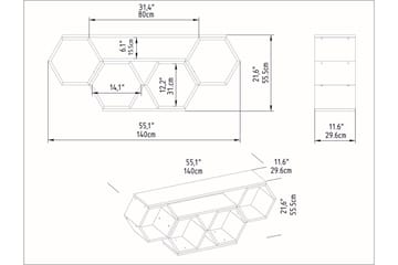 Rinorea Tv-bänk 140x55,5 cm - Vit - Möbler - Vardagsrum - Tv-möbler & mediamöbler - Tv-bänkar