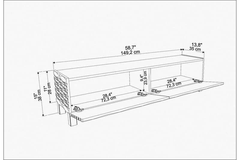 Rinorea Tv-bänk 149,2x38 cm - Blå - Möbler - Vardagsrum - Tv-möbler & mediamöbler - Tv-bänkar