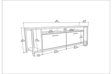 Rinorea Tv-bänk 160x50,8 cm - Vit - Möbler - Vardagsrum - Tv-möbler & mediamöbler - Tv-bänkar