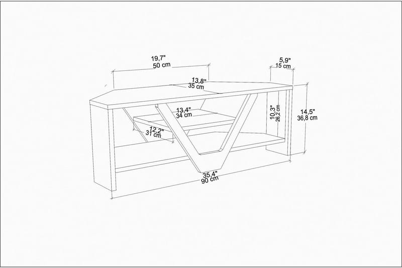 Rinorea Tv-bänk 90x36,8 cm - Brun - Möbler - Vardagsrum - Tv-möbler & mediamöbler - Tv-bänkar