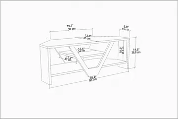 Rinorea Tv-bänk 90x36,8 cm - Brun - Möbler - Vardagsrum - Tv-möbler & mediamöbler - Tv-bänkar