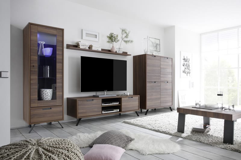 ROBIN TV-bänk 156 cm Valnöt - Mörkbrun - Möbler - Vardagsrum - Tv-möbler & mediamöbler - Tv-bänkar