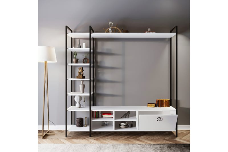 SAFAALAN Tv-bänk 180 cm Vit - Möbler - Vardagsrum - Tv-möbler & mediamöbler - Tv-bänkar