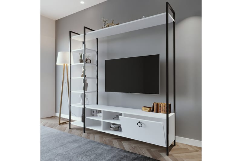 SAFAALAN Tv-bänk 180 cm Vit - Möbler - Vardagsrum - Tv-möbler & mediamöbler - Tv-bänkar