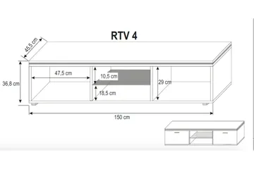 Sahra TV-Bänk 150 cm - Vit - Möbler - Vardagsrum - Tv-möbler & mediamöbler - Tv-bänkar