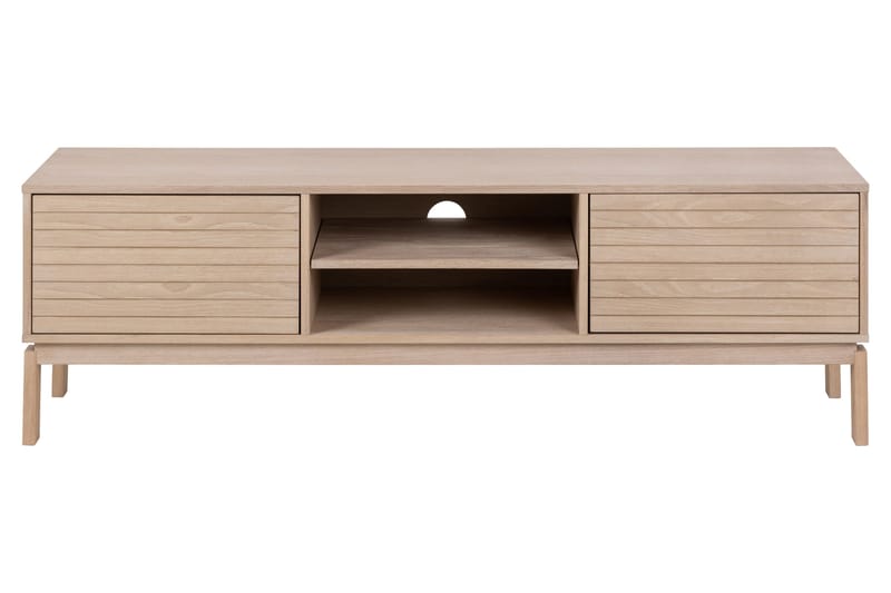Sakie Golvstående Tv Bänk 160 cm med Förvaring i Ljust Trä - Ljusbeige - Möbler - Vardagsrum - Tv-möbler & mediamöbler - Tv-bänkar