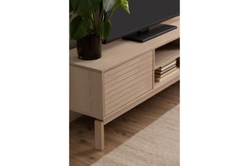 Sakie Golvstående Tv Bänk 160 cm med Förvaring i Ljust Trä - Ljusbeige - Möbler - Vardagsrum - Tv-möbler & mediamöbler - Tv-bänkar