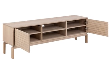 Sakie Golvstående Tv Bänk 160 cm med Förvaring i Ljust Trä - Ljusbeige - Möbler - Vardagsrum - Tv-möbler & mediamöbler - Tv-bänkar