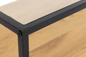 Sakila Golvstående Tv Bänk 120 cm med Förvaring i Metall med Trähylla - Svart - Möbler - Vardagsrum - Tv-möbler & mediamöbler - Tv-bänkar