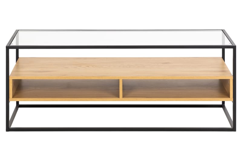 Sakila Golvstående Tv Bänk 120 cm med Förvaring i Metall med Trähylla - Svart - Möbler - Vardagsrum - Tv-möbler & mediamöbler - Tv-bänkar