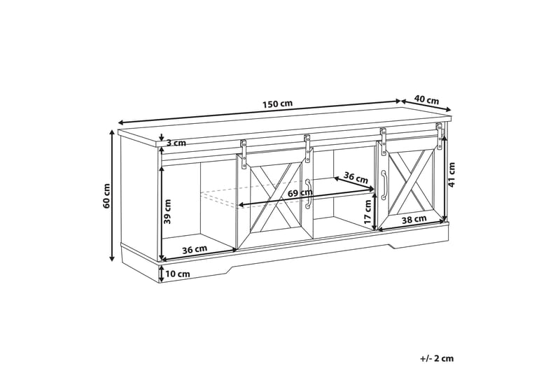 SANOLIAN TV-bänk 150x40 cm Ljusbrun - Möbler - Vardagsrum - Tv-möbler & mediamöbler - Tv-bänkar