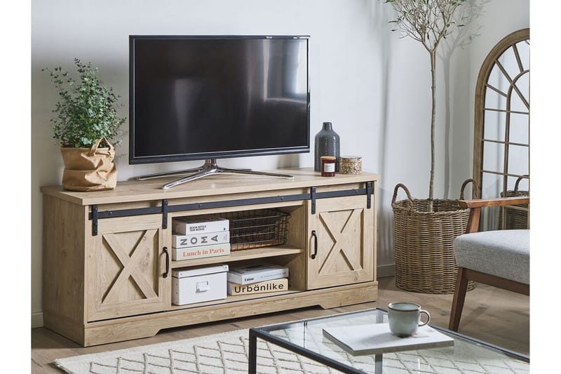 SANOLIAN TV-bänk 150x40 cm Ljusbrun - Möbler - Vardagsrum - Tv-möbler & mediamöbler - Tv-bänkar