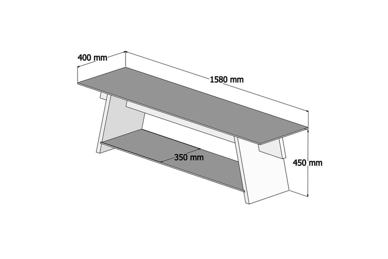 SCHAAK TV-Bänk 158 cm Valnöt/Svart - Tv-bänkar